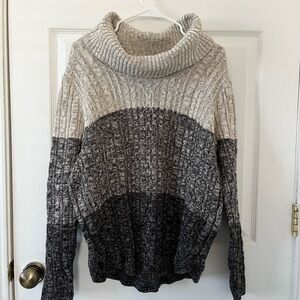 JEANNE PIERRE Women's Cowl Neck Sweater in Gray Tones